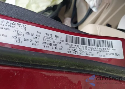 2018 Dodge Durango Citadel Awd z USA, uszkodzony, nr VIN 1C4RDJEG2JC404215